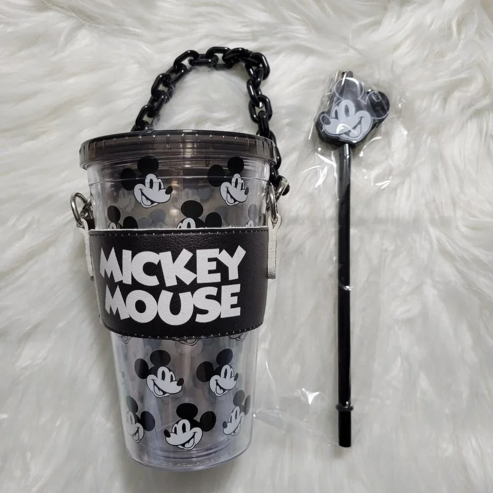 Disney Mickey Mouse Black & White Tumbler with Holder